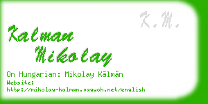 kalman mikolay business card